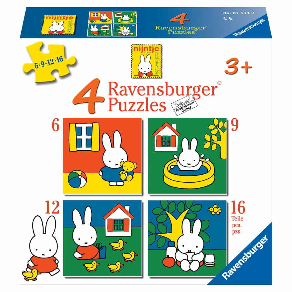 Ravensburger Nijntje Puzzelset - 6 + 9 + 12 + 16 Stukjes 1 Ravensburger Nijntje Puzzelset - 6 + 9 + 12 + 16 Stukjes
