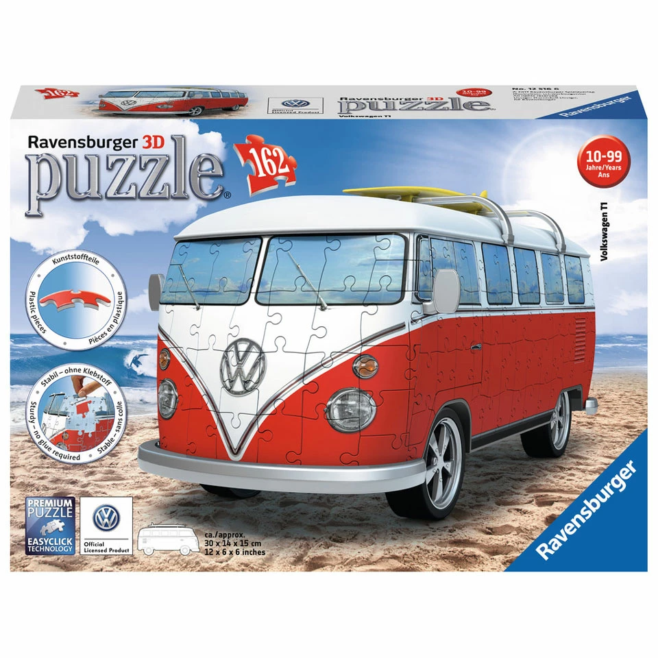Ravensburger 3D-puzzel VW Bus (T1 Bully) - 162 Stukjes 1 Ravensburger 3D-puzzel VW Bus (T1 Bully) - 162 Stukjes