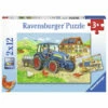 Ravensburger Puzzelset Bouwplaats En Boerderij - 2 X 12 Stukjes