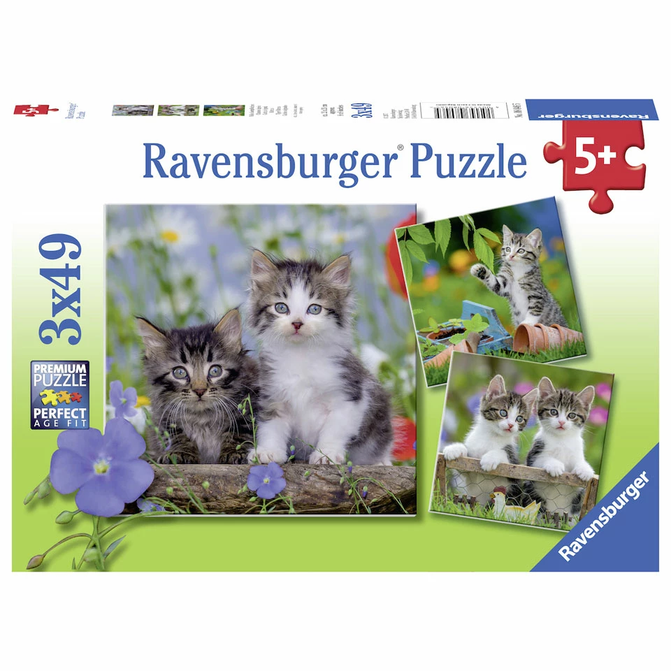 Ravensburger Puzzelset Katten - 3 X 49 Stukjes 1 Ravensburger Puzzelset Katten - 3 X 49 Stukjes