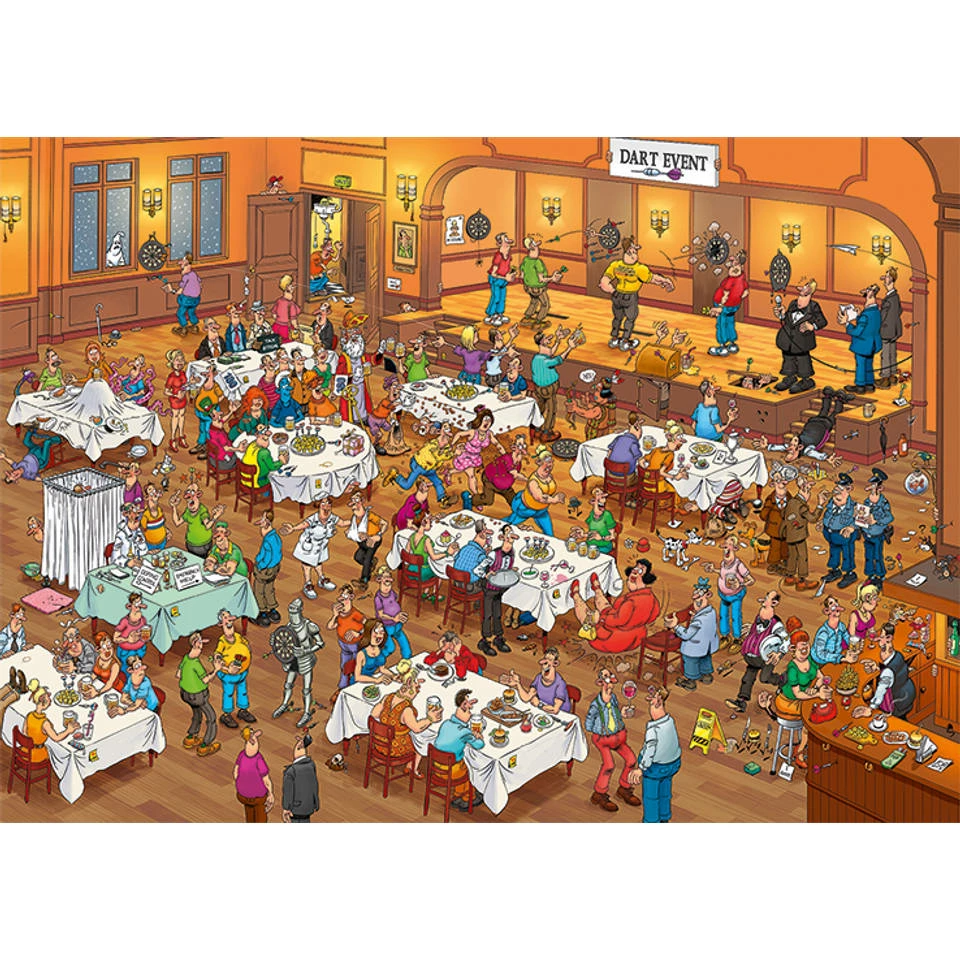 Jumbo Jan Van Haasteren Puzzel Darts - 1000 Stukjes 3 Jumbo Jan Van Haasteren Puzzel Darts - 1000 Stukjes - Afbeelding 3