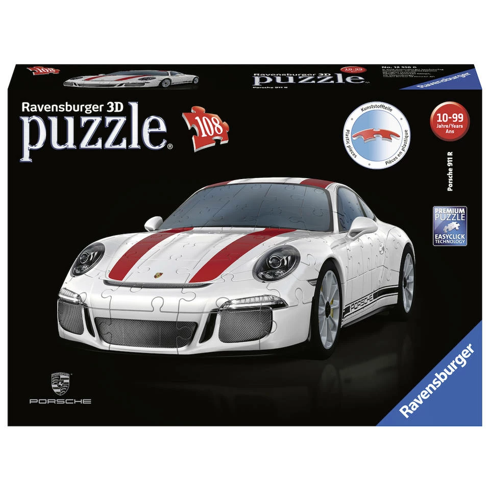 Ravensburger 3D-puzzel Porsche 911R - 108 Stukjes 1 Ravensburger 3D-puzzel Porsche 911R - 108 Stukjes