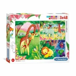 Clementoni Puzzelset Jungle Vrienden - 3 X 48 Stukjes