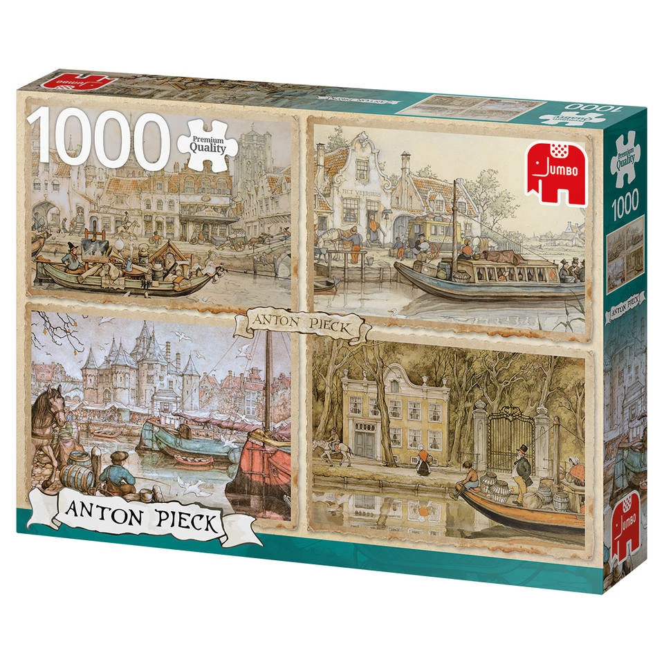 Jumbo Anton Pieck Puzzel Boten In De Gracht - 1000 Stukjes 3 Jumbo Anton Pieck Puzzel Boten In De Gracht - 1000 Stukjes - Afbeelding 3