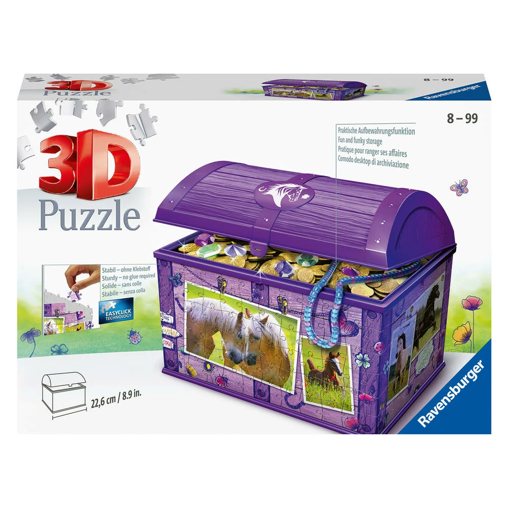 Ravensburger 3D-puzzel Opbergdoos Paarden - 216 Stukjes 1 Ravensburger 3D-puzzel Opbergdoos Paarden - 216 Stukjes
