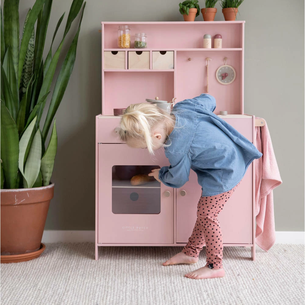 Little Dutch Houten Keuken - Roze 2 Little Dutch Houten Keuken - Roze - Afbeelding 2