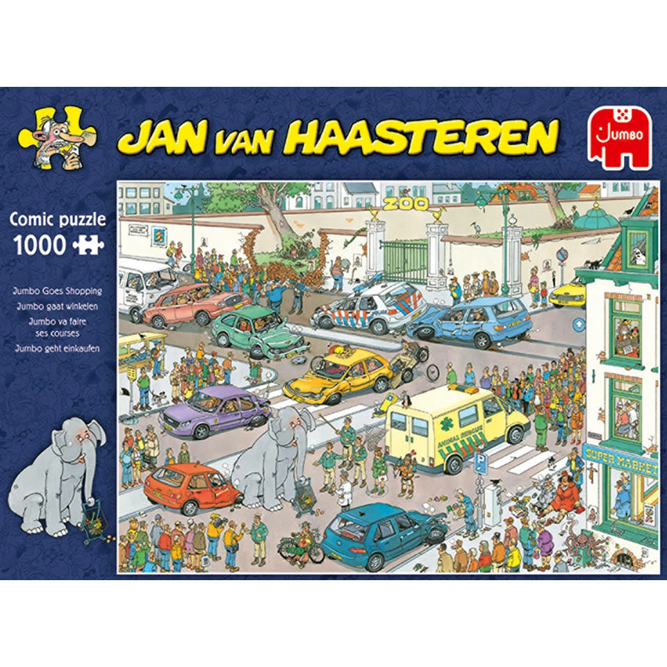 Jumbo Jan Van Haasteren Gaat Winkelen - 1000 Stukjes 2 Jumbo Jan Van Haasteren Gaat Winkelen - 1000 Stukjes - Afbeelding 2