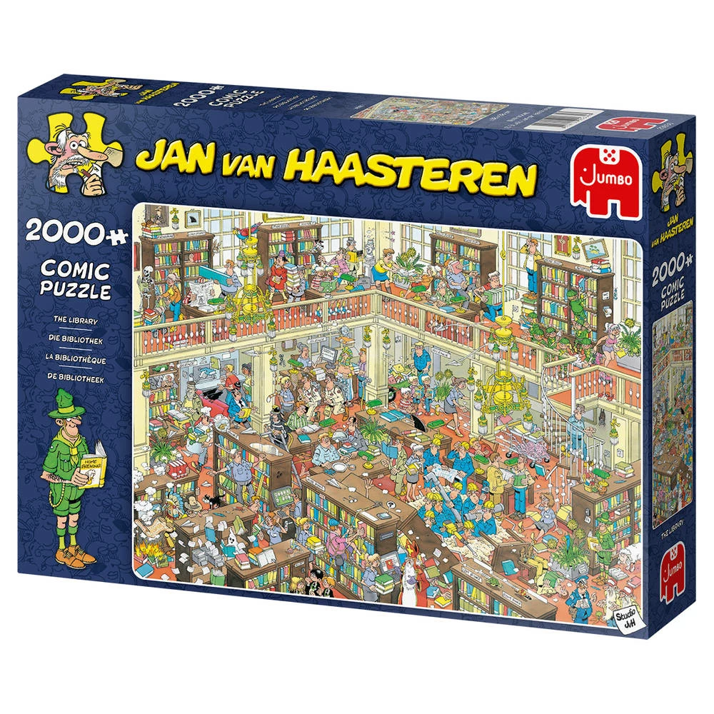 Jumbo Jan Van Haasteren De Bibliotheek - 2000 Stukjes 4 Jumbo Jan Van Haasteren De Bibliotheek - 2000 Stukjes - Afbeelding 4