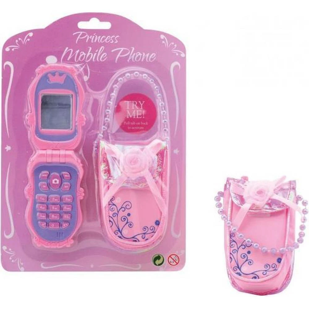 Johntoy Mobiele Telefoon Met Tasje - Roze 2 Johntoy Mobiele Telefoon Met Tasje - Roze - Afbeelding 2