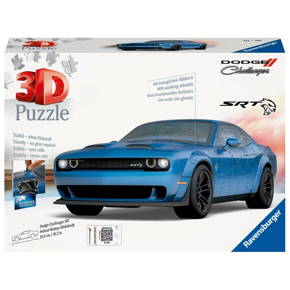 Ravensburger 3D-puzzel Dodge Challenger Hellcat Redeye Widebody - 108 Stukjes 2 Ravensburger 3D-puzzel Dodge Challenger Hellcat Redeye Widebody - 108 Stukjes - Afbeelding 2