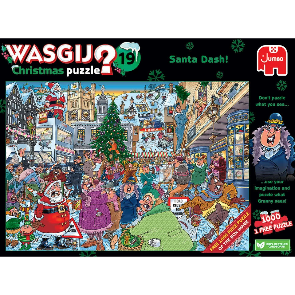 Jumbo Wasgij Christmas Puzzel Set Santa Dash! - 2 X 1000 Stukjes 2 Jumbo Wasgij Christmas Puzzel Set Santa Dash! - 2 X 1000 Stukjes - Afbeelding 2