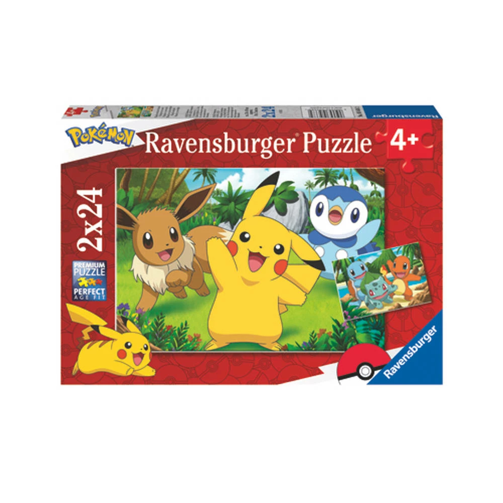 Ravensburger Puzzel Pikachu En Zijn Vrienden - 2 X 24 Stukjes 1 Ravensburger Puzzel Pikachu En Zijn Vrienden - 2 X 24 Stukjes