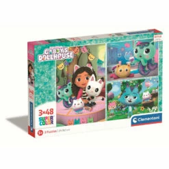 Clementoni Gabby’s Poppenhuis Super Color Puzzelset Feest - 3 X 48 Stukjes