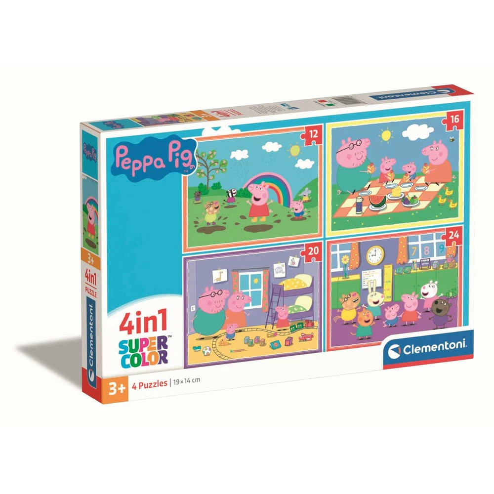 Clementoni Peppa Pig 4-in-1 Puzzelset - 12 + 16 + 20 + 24 Stukjes 1 Clementoni Peppa Pig 4-in-1 Puzzelset - 12 + 16 + 20 + 24 Stukjes