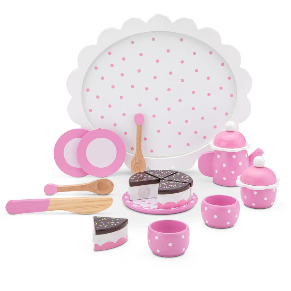 No Brand New Classic Toys Houten Theeset Met Taart - Roze 2 No Brand New Classic Toys Houten Theeset Met Taart - Roze - Afbeelding 2